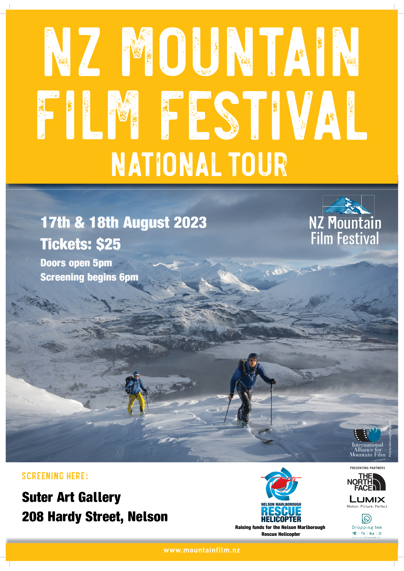 NZ Mountain Film Festival Tickets August 2023